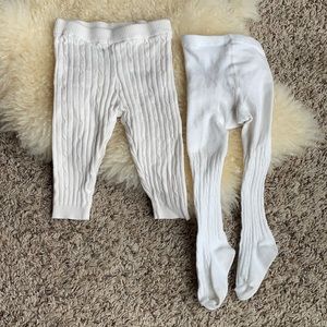 Old Navy & OKB cable knit tights footless & footed